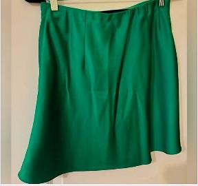 Mini bias-cut slip skirt