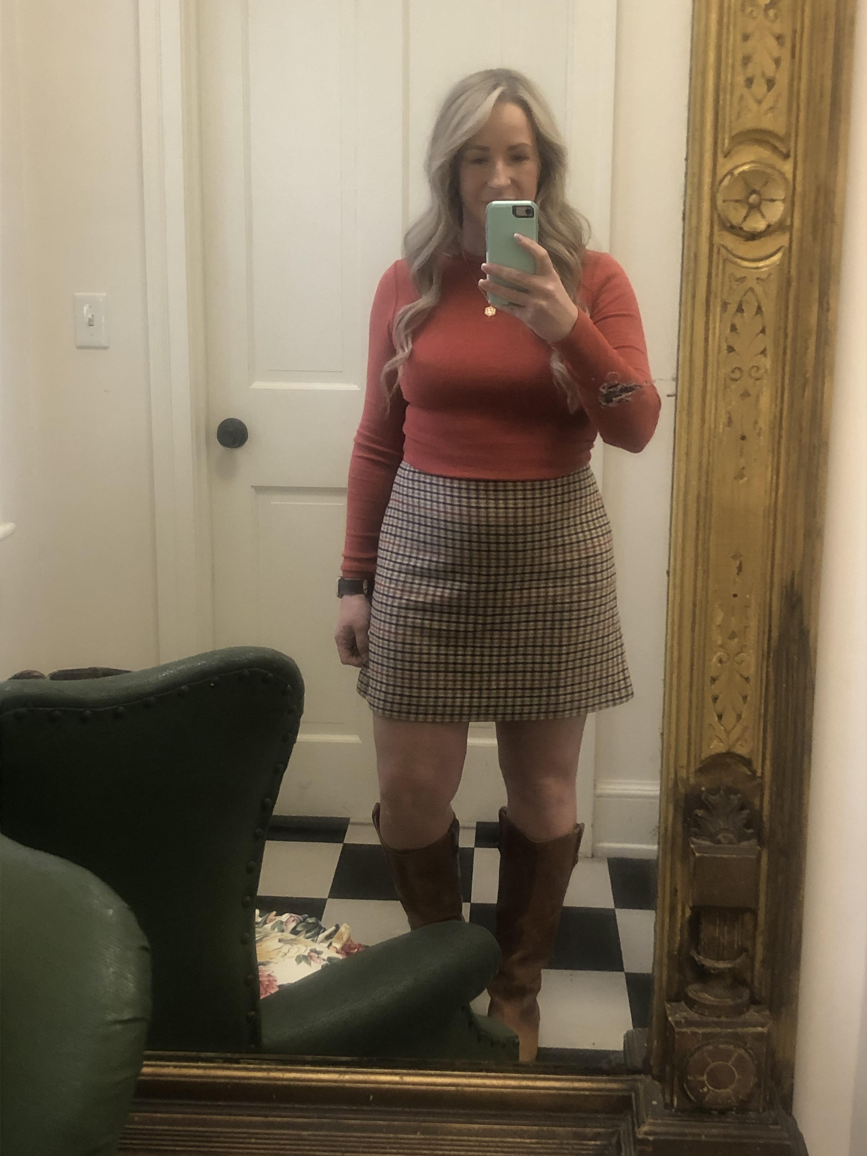 Wool-blend Mini Skirt In Houndstooth For Women | Factory