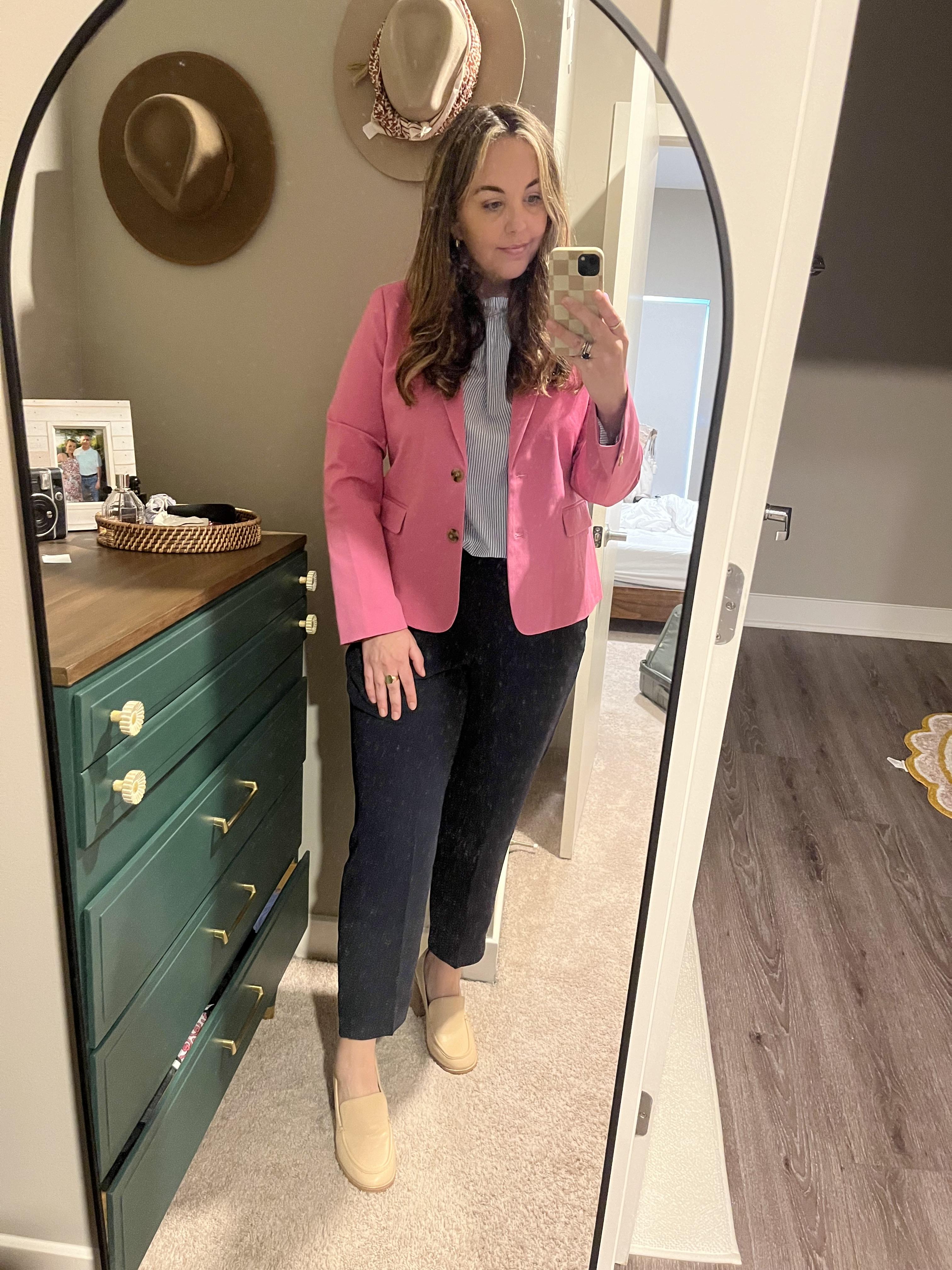 Cotton-blend two-button blazer