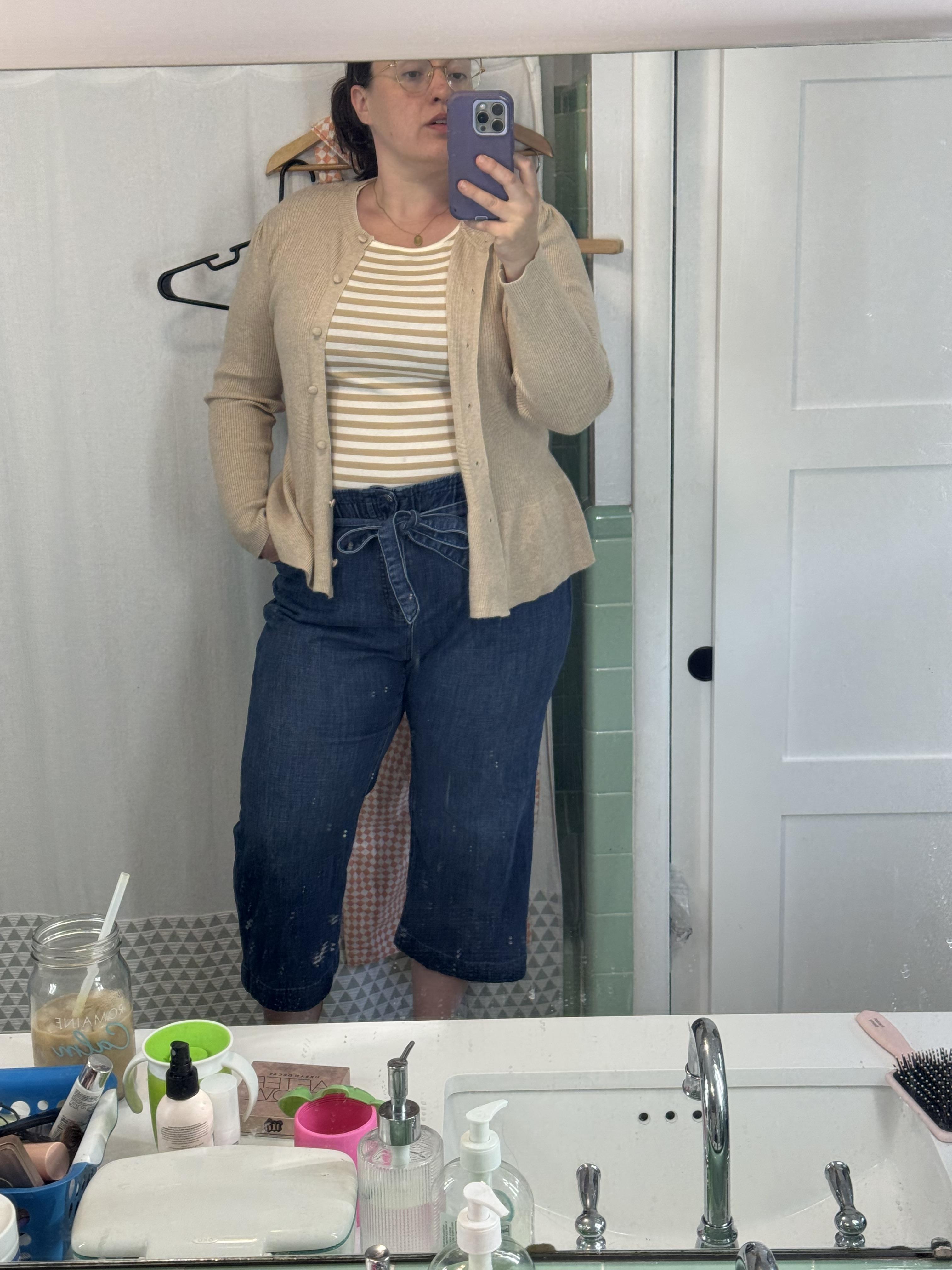 Striped shell tank top
