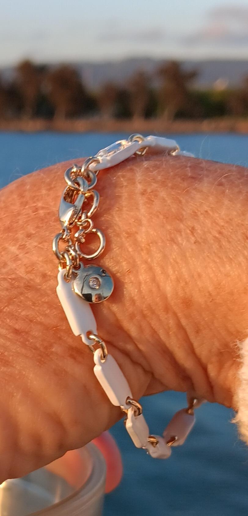 Painted metal crystal bracelet