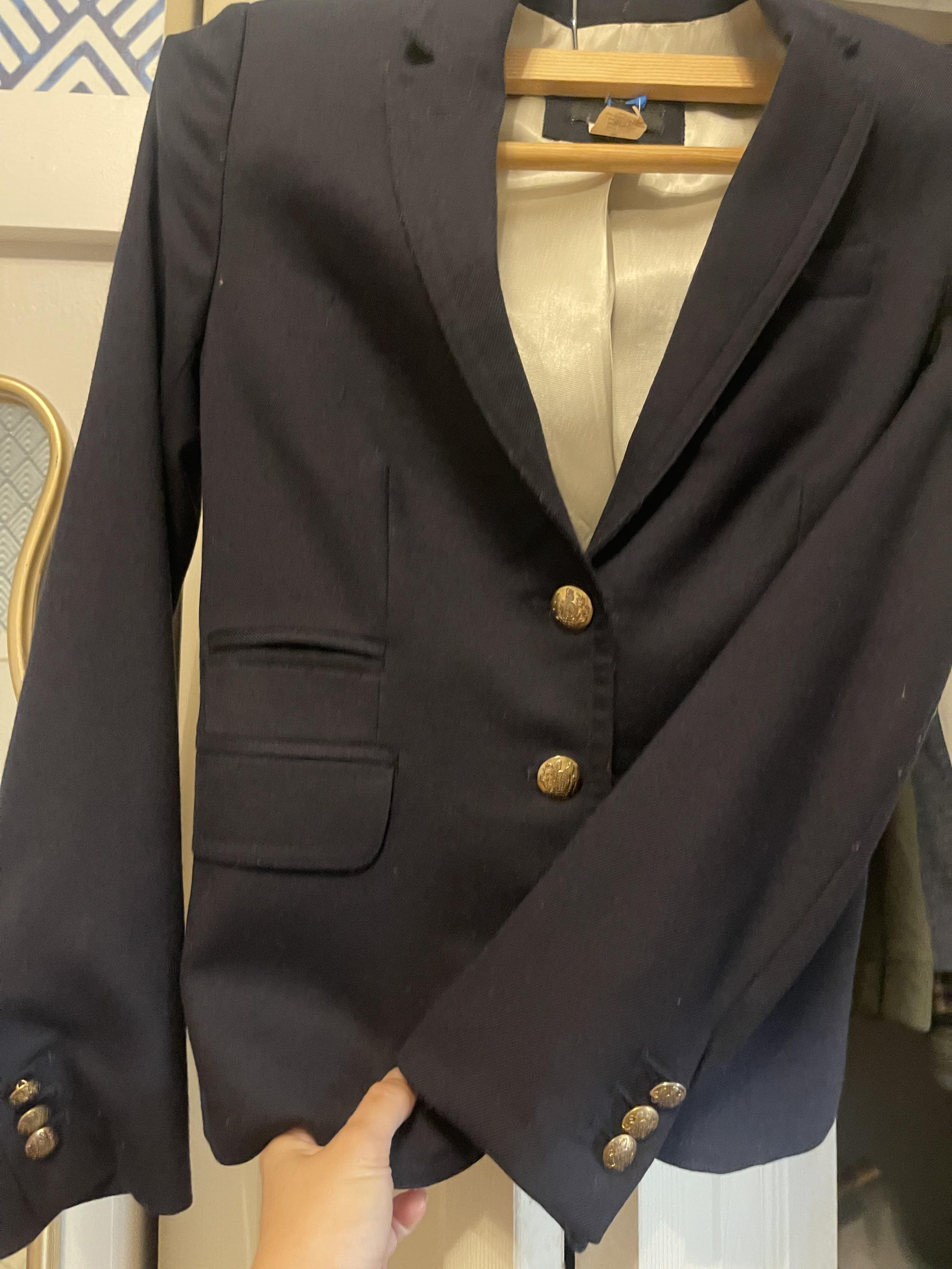 Cotton-blend two-button blazer