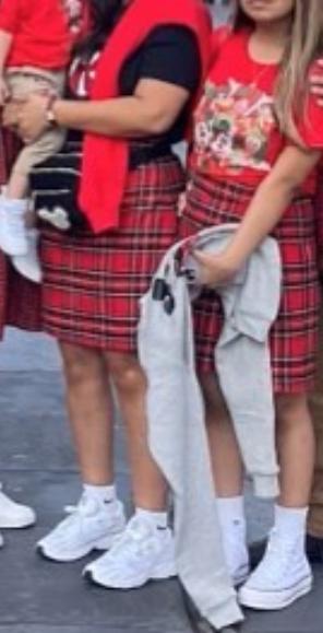 Plaid wool-blend A-line mini skirt