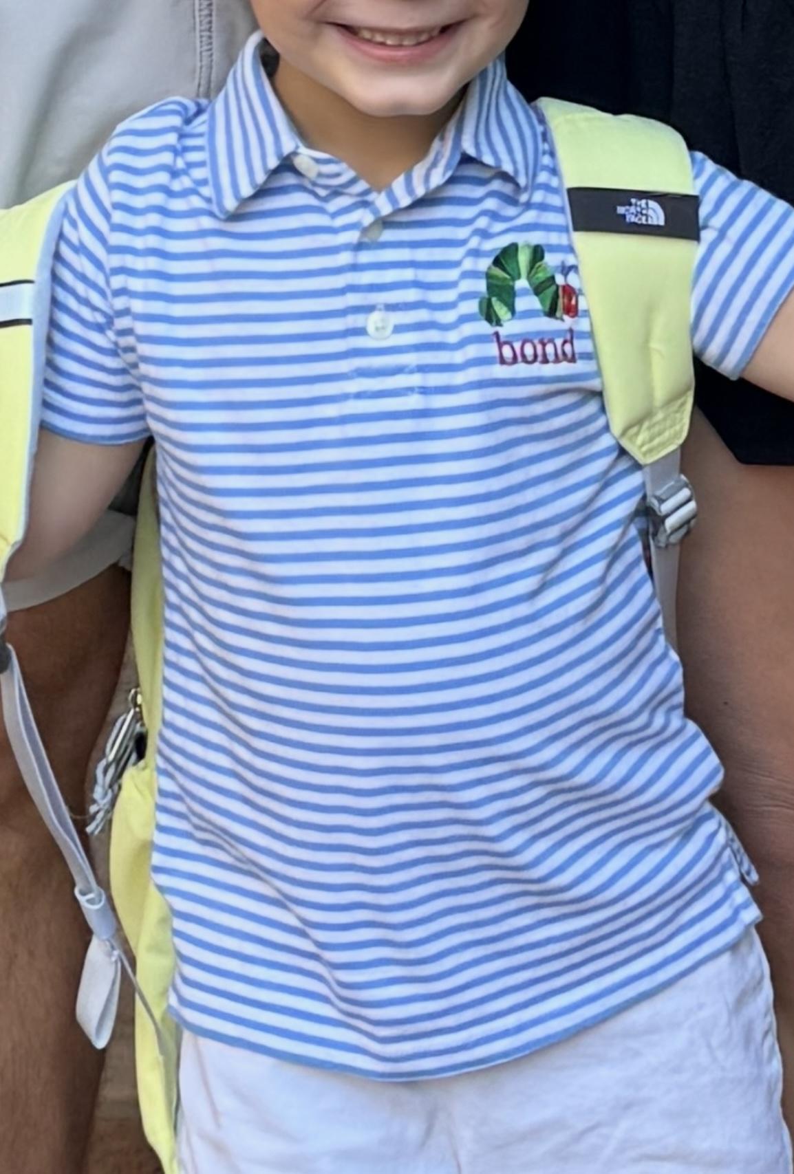 Boys' cotton striped polo shirt