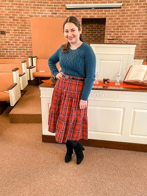 J crew 2024 plaid midi skirt