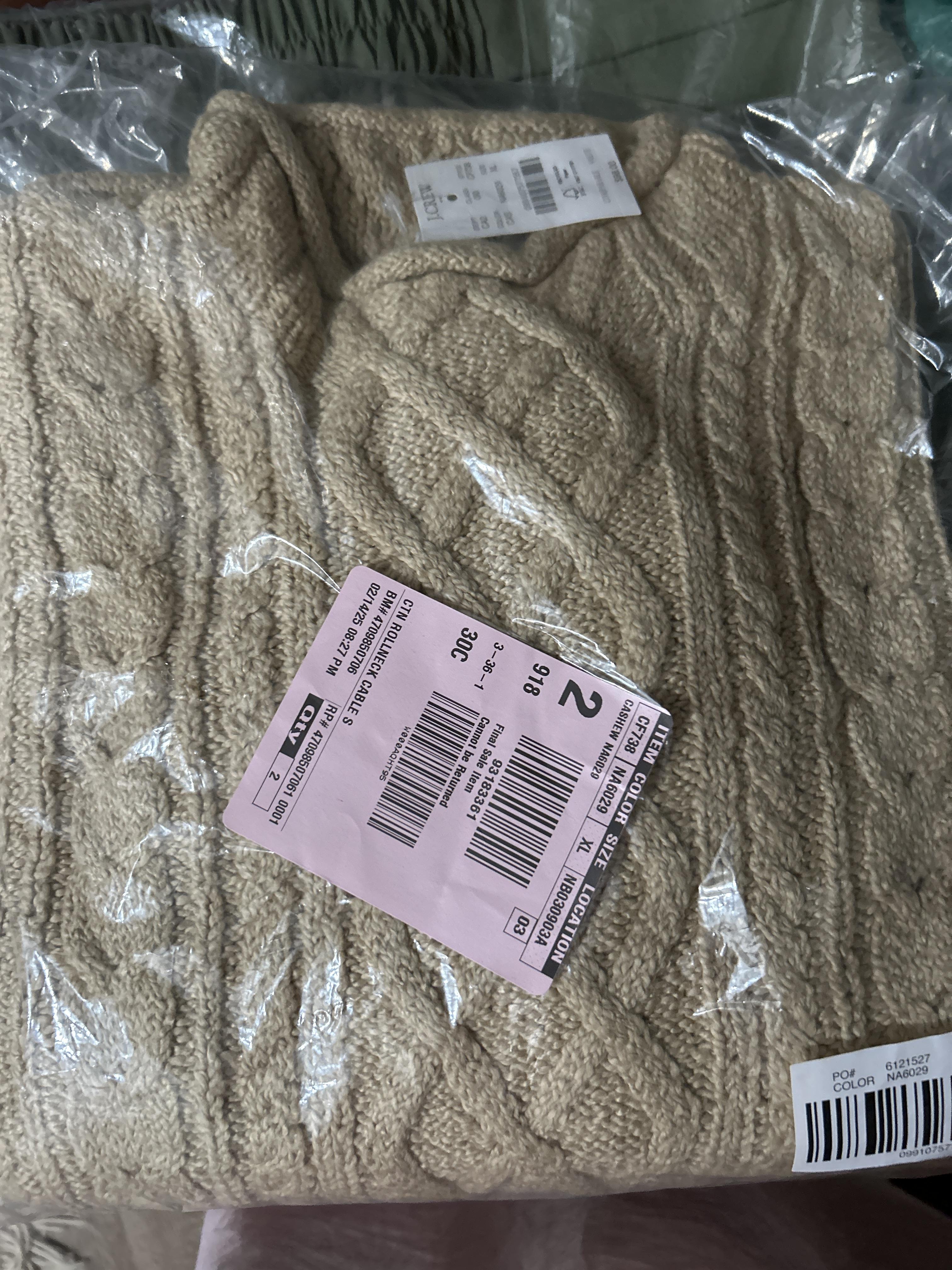 Mockneck cable-knit sweater