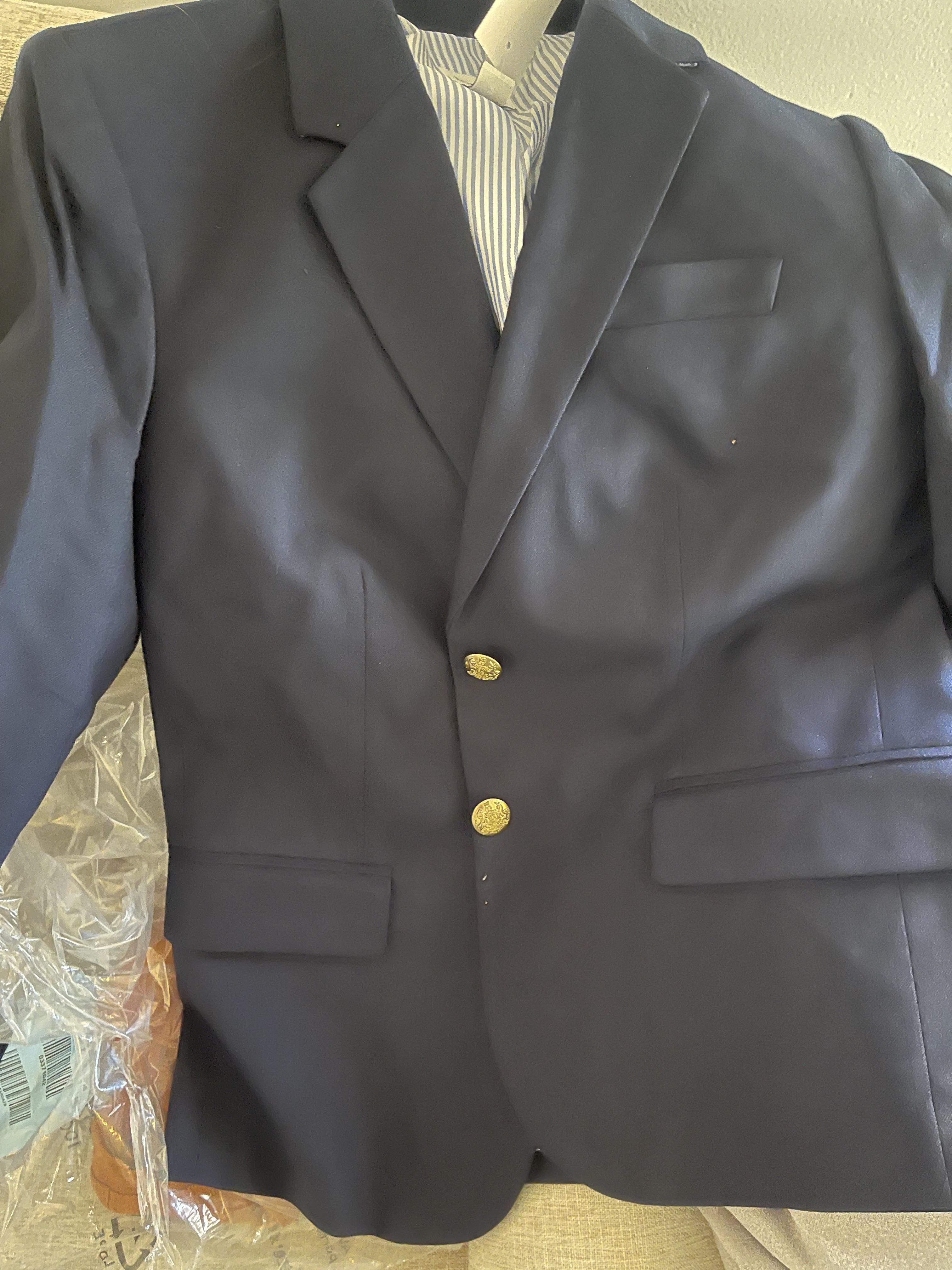 Cotton-blend two-button blazer