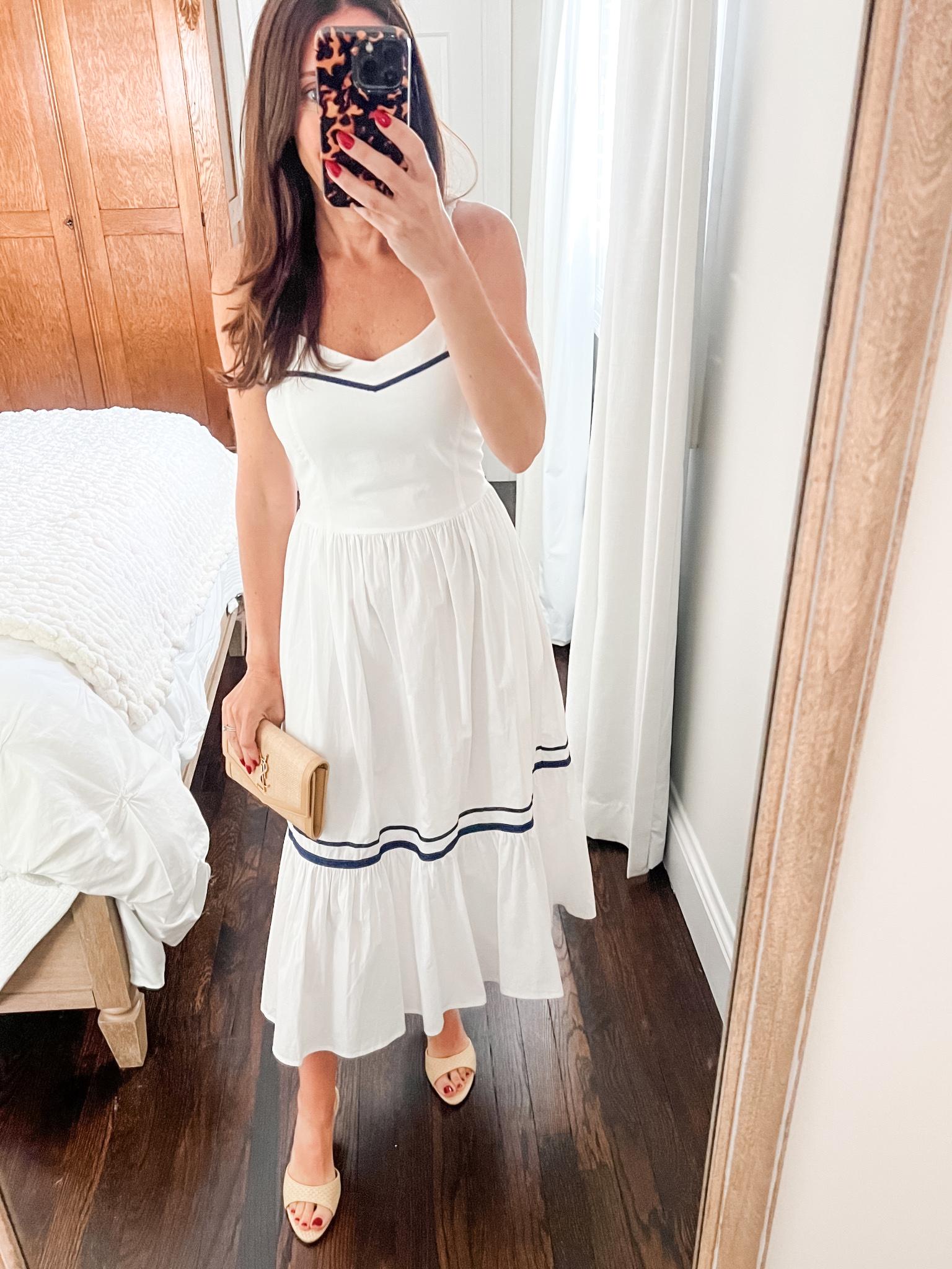 Corset midi dress with contrast trim