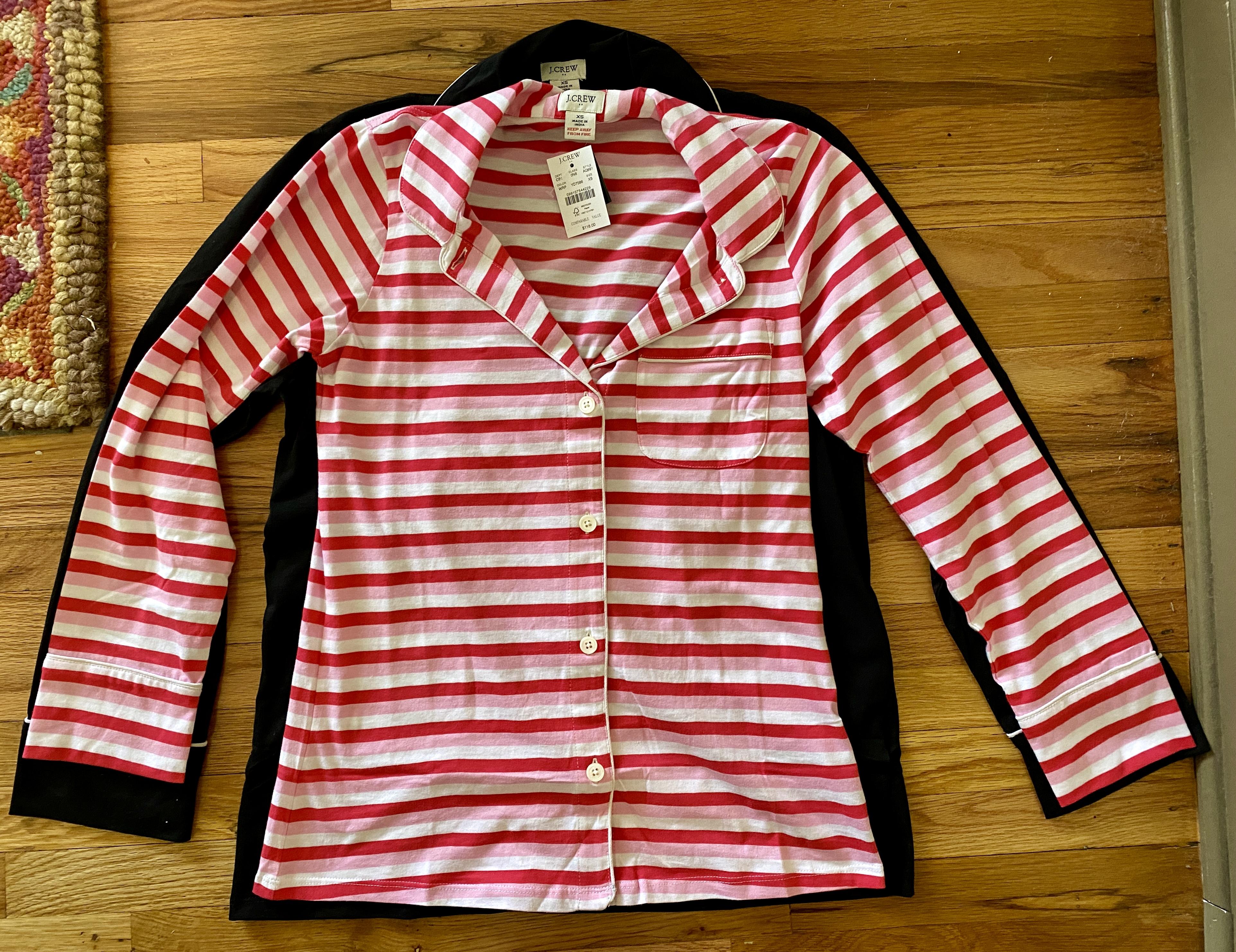 Long-sleeve knit pajama set
