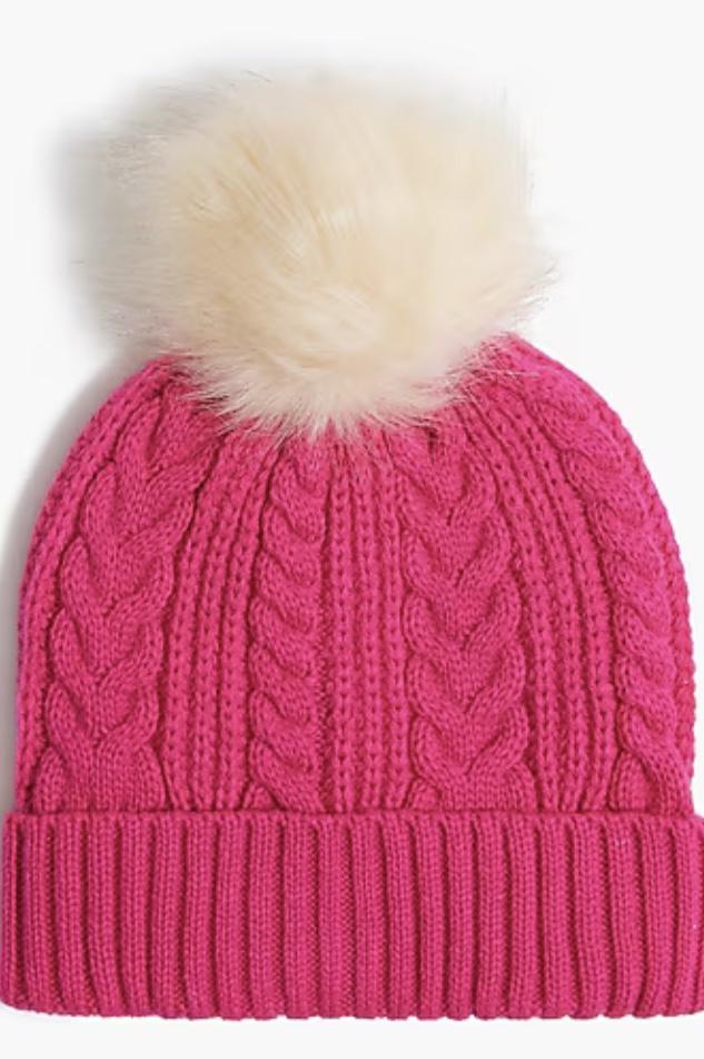 Cable Pom Beanie For Women | Factory display picture 1