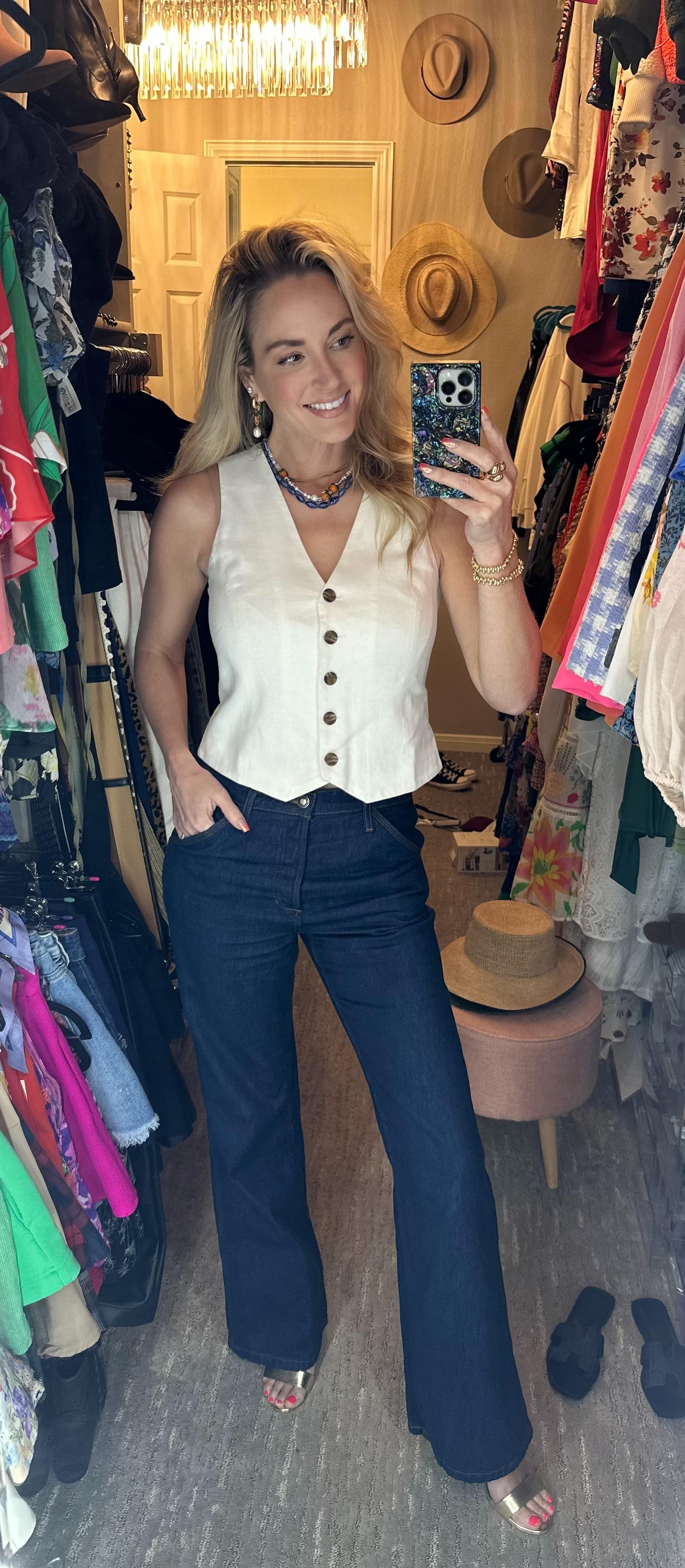 売れ筋商品|||ダナ キャラン ニューヨーク カットソー トップス レディース Women's Button-Front Vest White ダナ・キャラン(Donna Karan) レディースジャケット・アウター