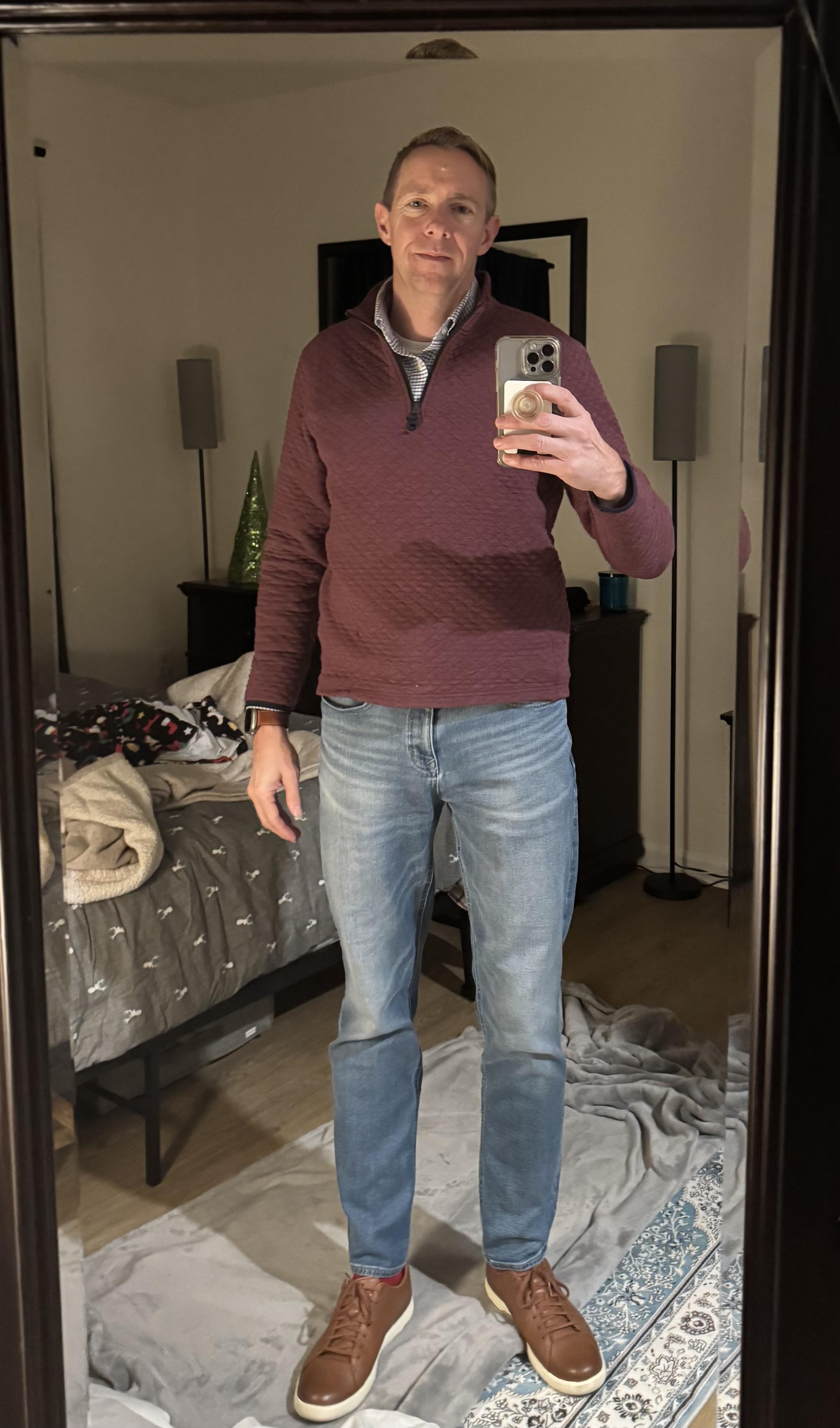 Quilted half-zip