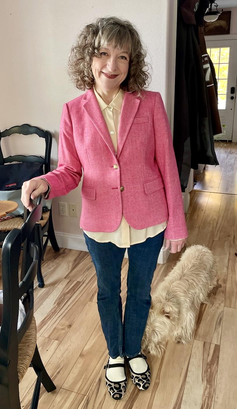 Factory: Sequin Tweed Schoolboy Blazer For Women Factory: Sequin Tweed Schoolboy Blazer For Women