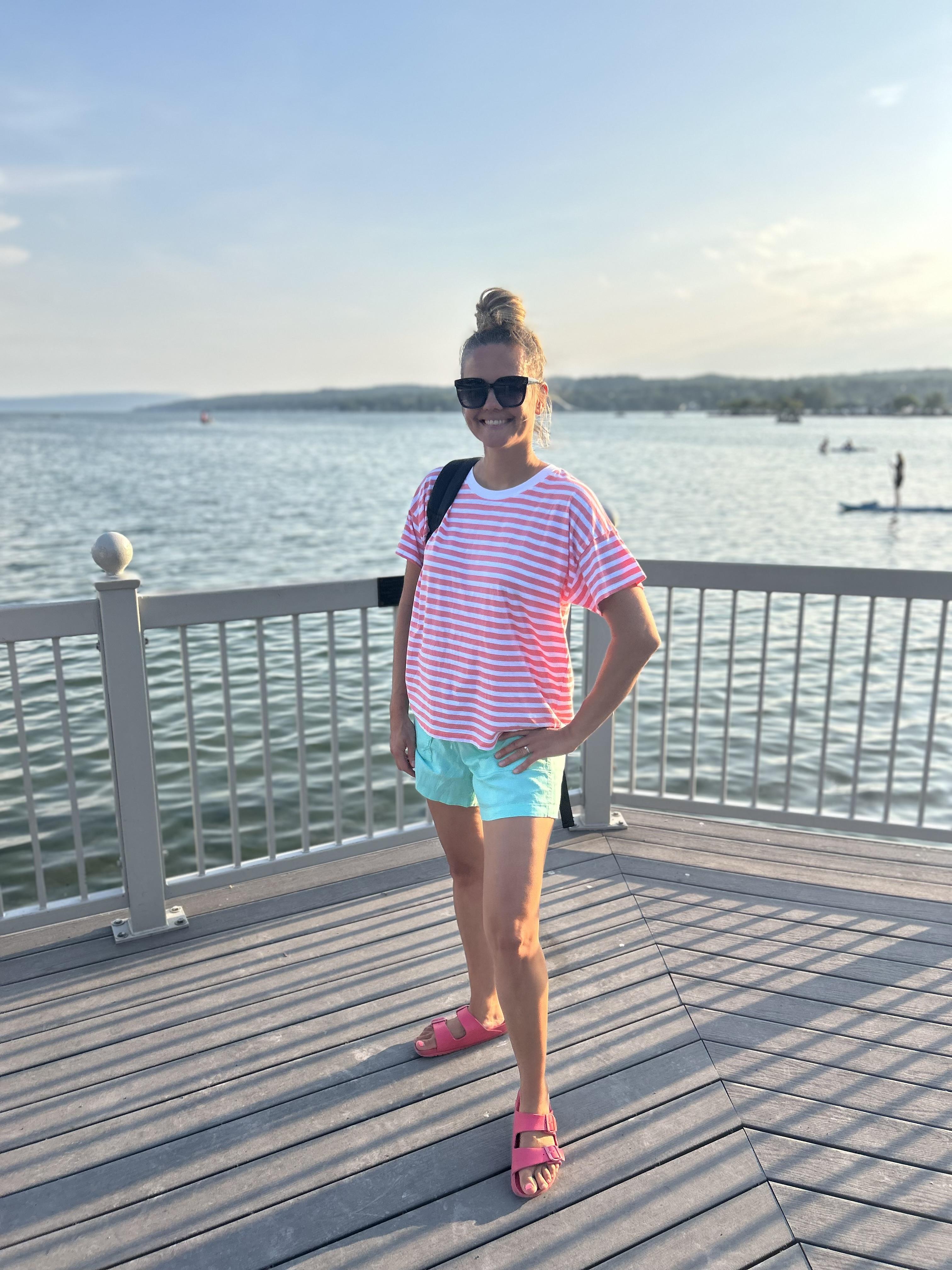 Linen-blend drawstring short