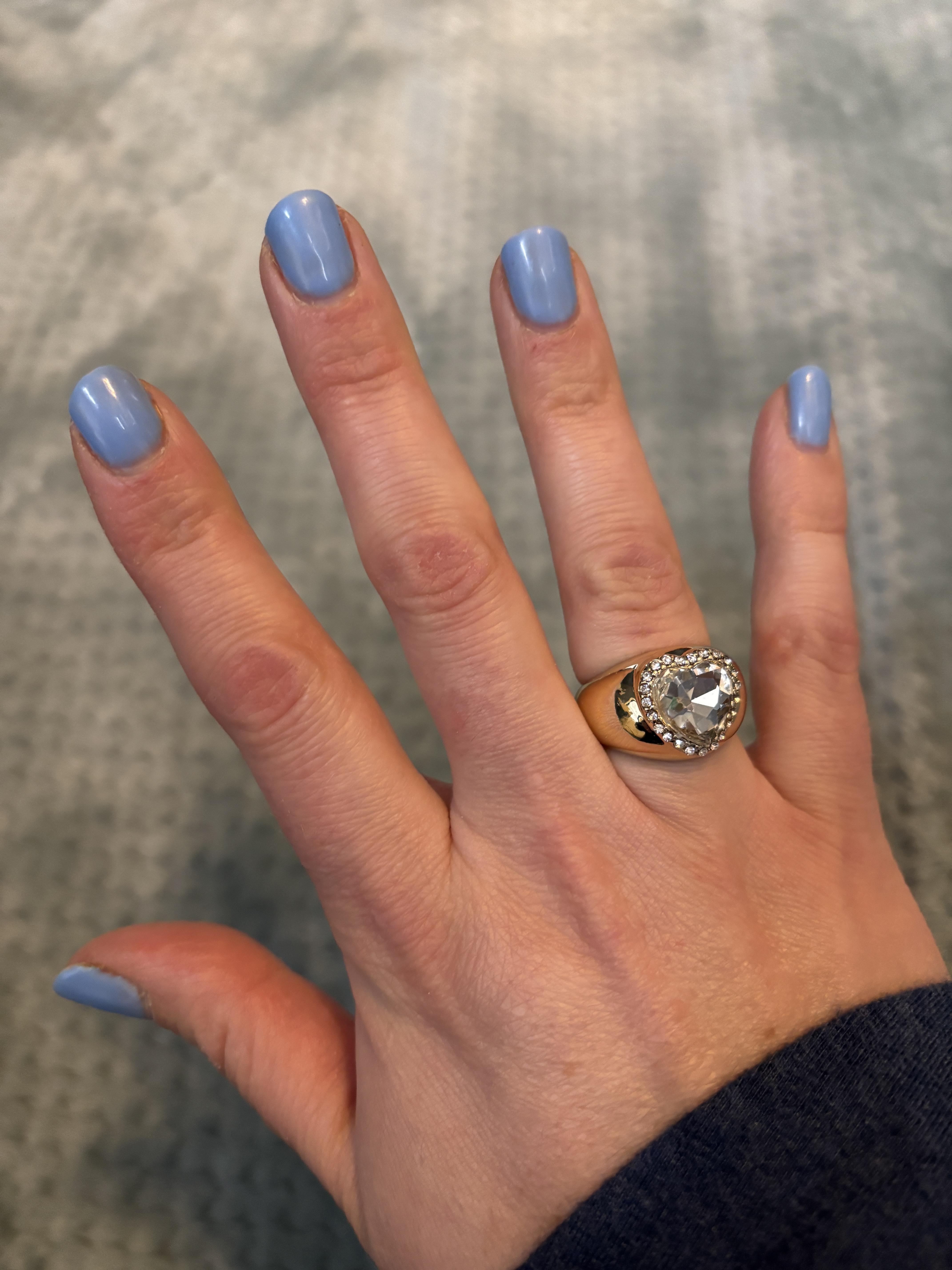 Crystal heart ring