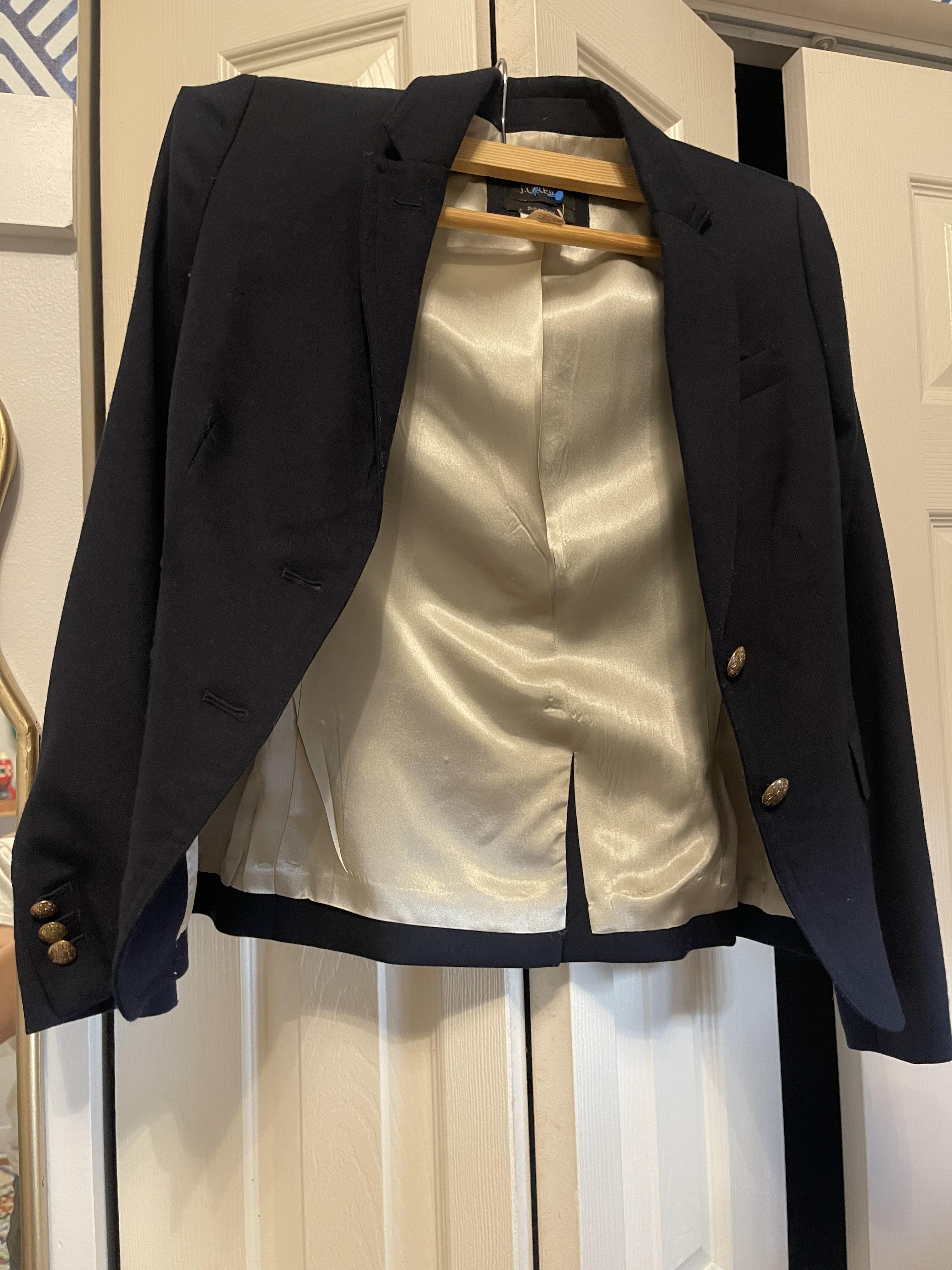 Cotton-blend two-button blazer