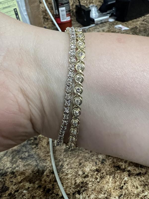 Gold Presidents 3mm Round Cut Tennis Bracelet