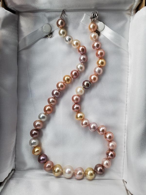 Cultured Kasumiga Pearl 14k White Gold Necklace And Earring Set 10 13mm Pwp179 Jtv Com