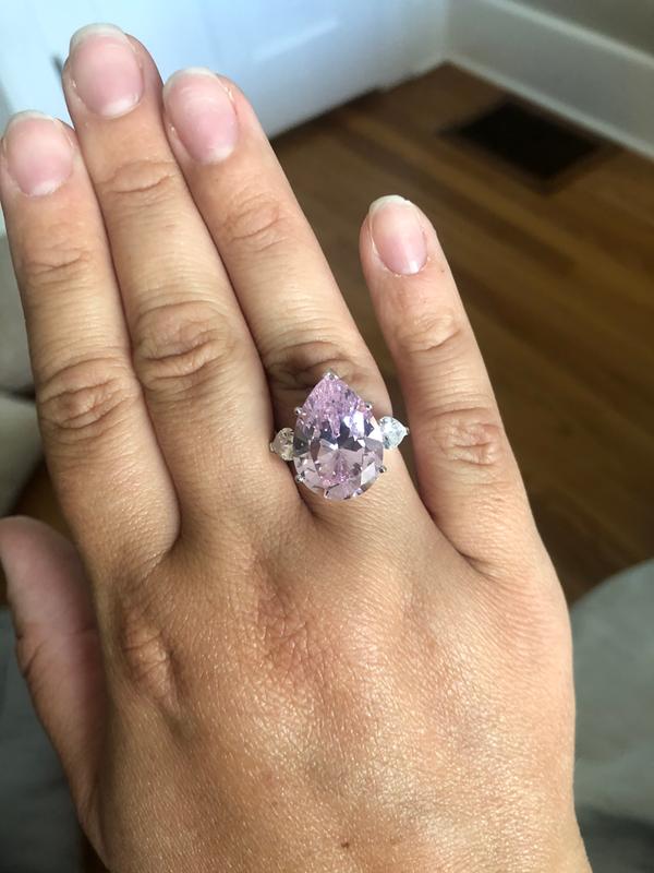 Pink And White Cubic Zirconia Rhodium Over Silver Ring 23 21ctw Bln751 Jtv Com