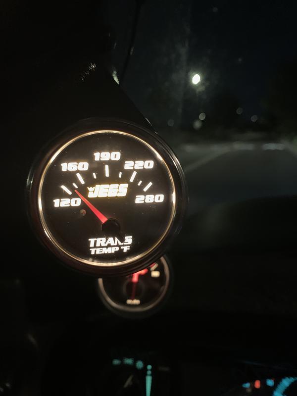 Bezel 52mm Transmission Temp Gauge 80-260°F | 7 Color Backlight & 5 Level Brightness | Includes Sensor & Remote Button | Brushless Motor For Fast Response