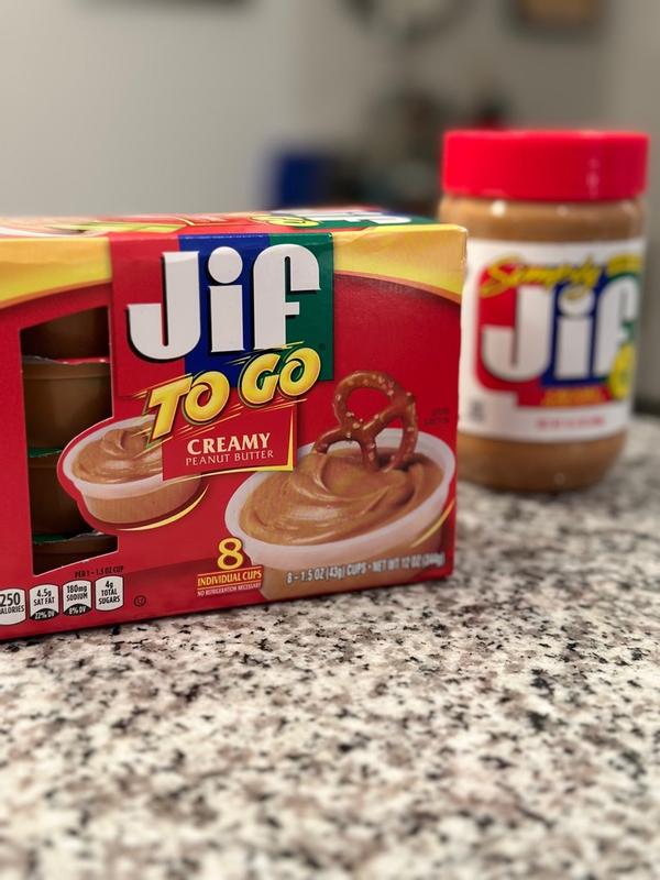 Jif to Go Snack-Size Tubs - Creamy Peanut Butter - 36ct Display Box