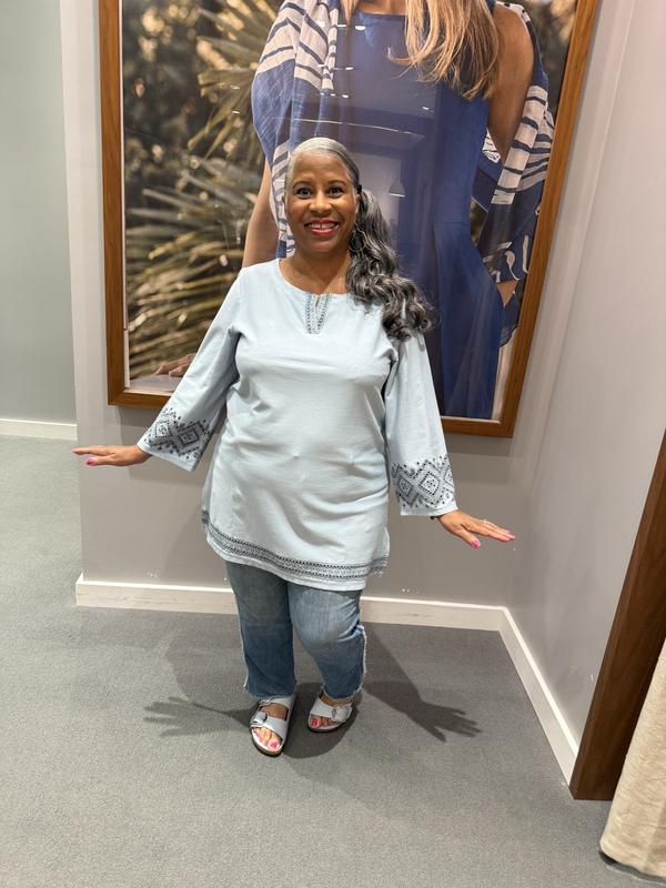 EMBROIDERED KNIT TUNIC | JJill