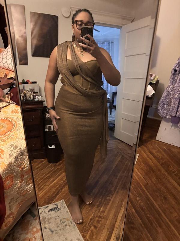 JLUXLABEL Women's Metallic Celestina Draped Maxi Dress - Macy's