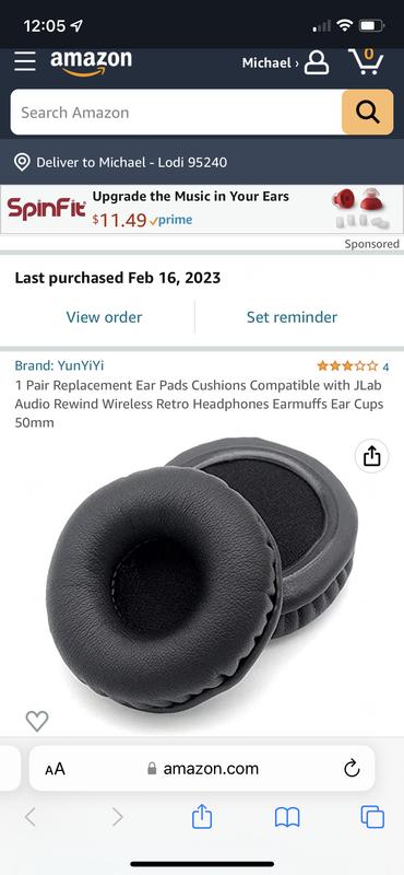Replacement ear cushions I ordered