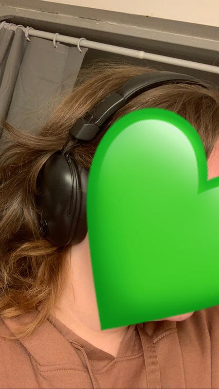 Headphones worn from the side