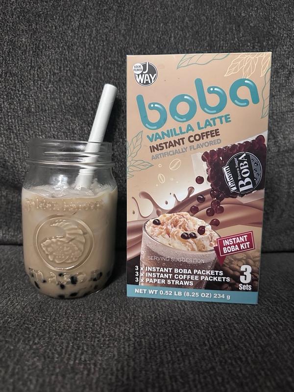 J Way Instant Boba, Vanilla Latte, 3 Drink Kit