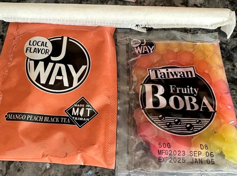 J Way Instant Boba Kit Mango Peach Black Tea - 3 Servings – J WAY FOODS