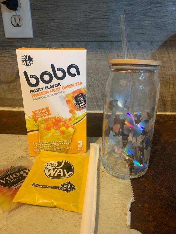 J WAY Instant Boba Bubble Pearl Variety Milk Tea Fruity Tea Kit with  Authentic Brown Sugar Fruity Tapioca Boba, Ready in Under One Minute, Paper