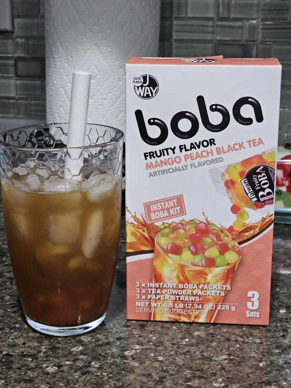 J Way Instant Boba Kit Mango Peach Black Tea - 3 Servings – J WAY FOODS
