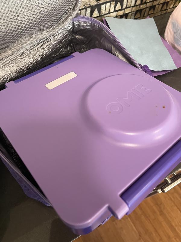 OmieBox UP Bento‑Lunchbox Für Kinder – Isoliert, Auslaufsicher, Mit Thermos‑Fach & Eisakku, 2 Fächer, Lila
