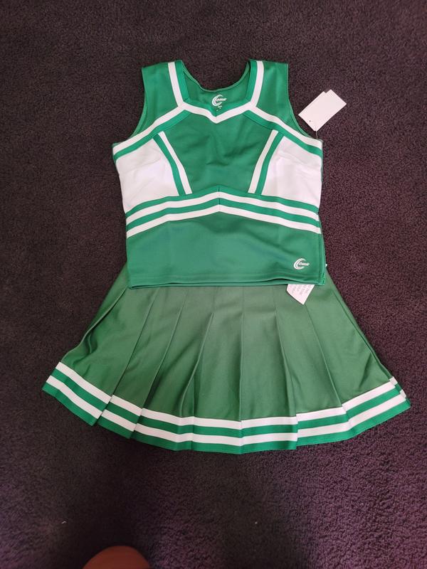 Green pleated hotsell cheerleading skirt