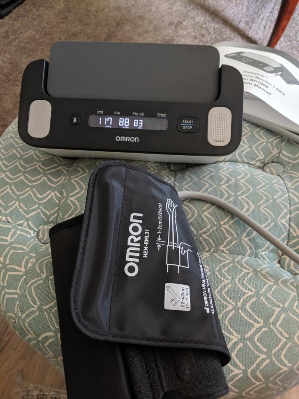 Omron Blood Pressure Monitor and Electrocardiogram (EKG) BP7900