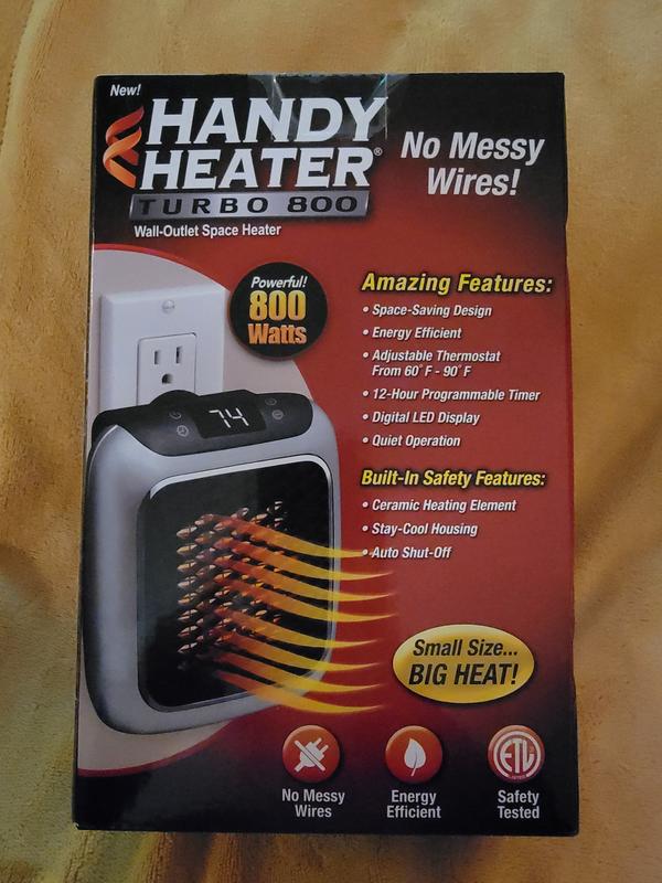  Ontel Handy Heater Plug-In Personal Heater for Quick and Easy  Heat, Features Compact Design, Digital Display, and On/Off Timer - Great  for Travel : Tools & Home Improvement