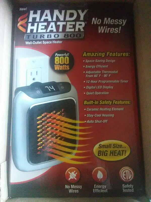  Ontel Handy Heater Plug-In Personal Heater for Quick and Easy  Heat, Features Compact Design, Digital Display, and On/Off Timer - Great  for Travel : Tools & Home Improvement