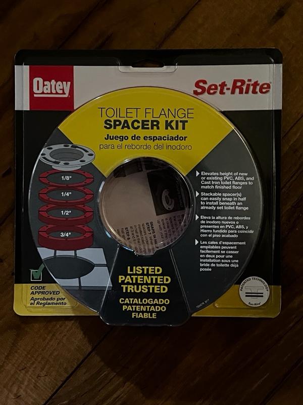 Oatey 43401 Set-Rite 1/4 in. to 1 Toilet Flange Extender Kit, Red, Yellow