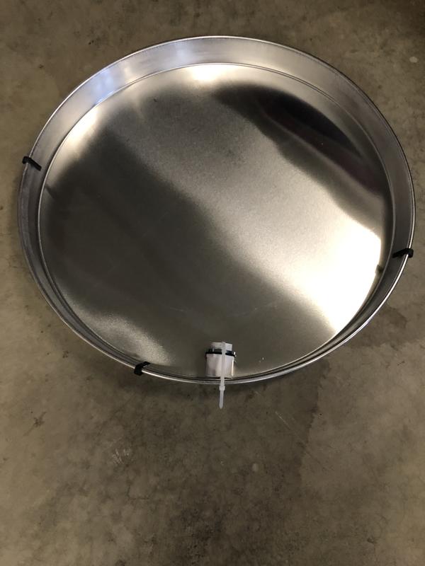 Oatey 34153 , Water Heater Pan, Aluminum, 24 Inch Dia., 1 Inch PVC Fitting - View #4