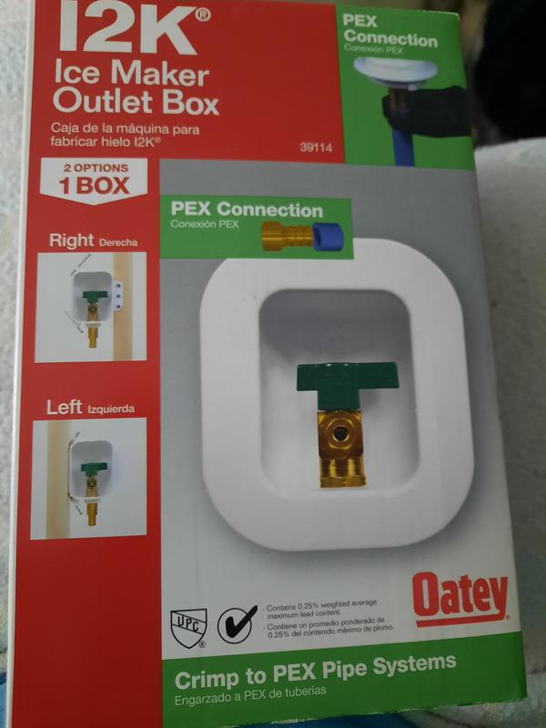 Oatey Quarter Turn Ball Valve Pex Ice Maker Outlet Box in the