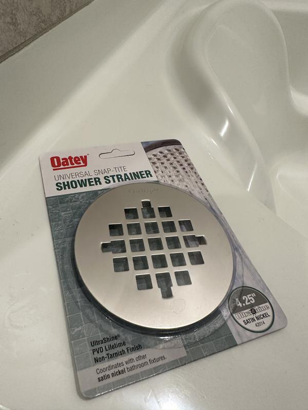 Oatey Snap-Tite 42005 4 1/4 Shower Drain Strainer with Stainless Steel  Finish