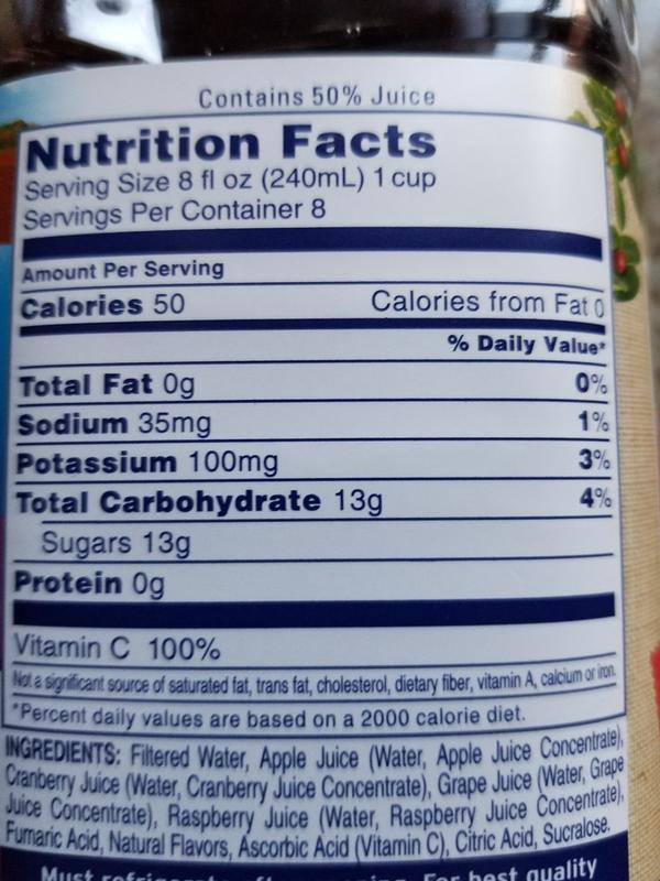 Ocean Spray Light Cranberry Juice Nutrition Facts Nutrition Ftempo