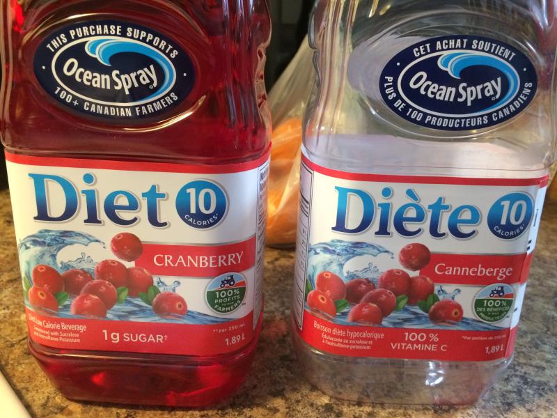 Ocean Spray Boisson diète canneberge et cerise - 1.89 l