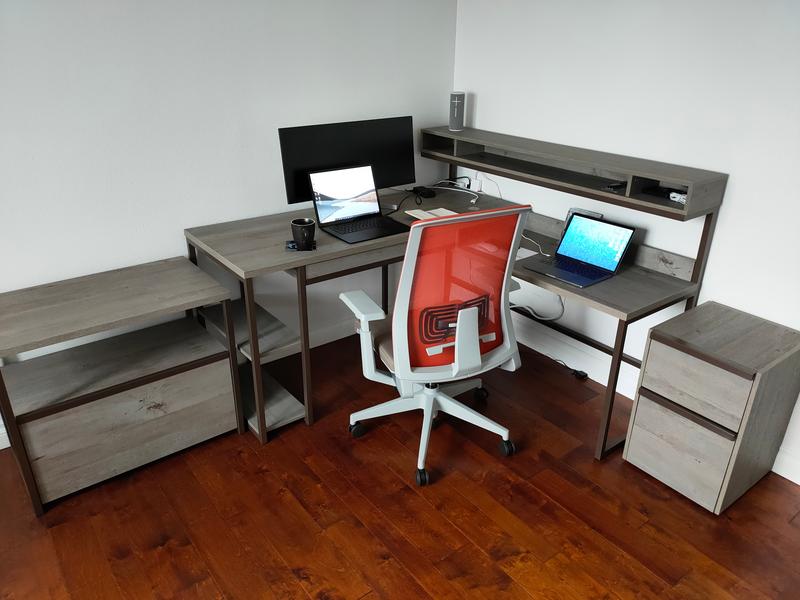 Sauder Manhattan Gate 59 W L Shaped Computer Desk With Cubby