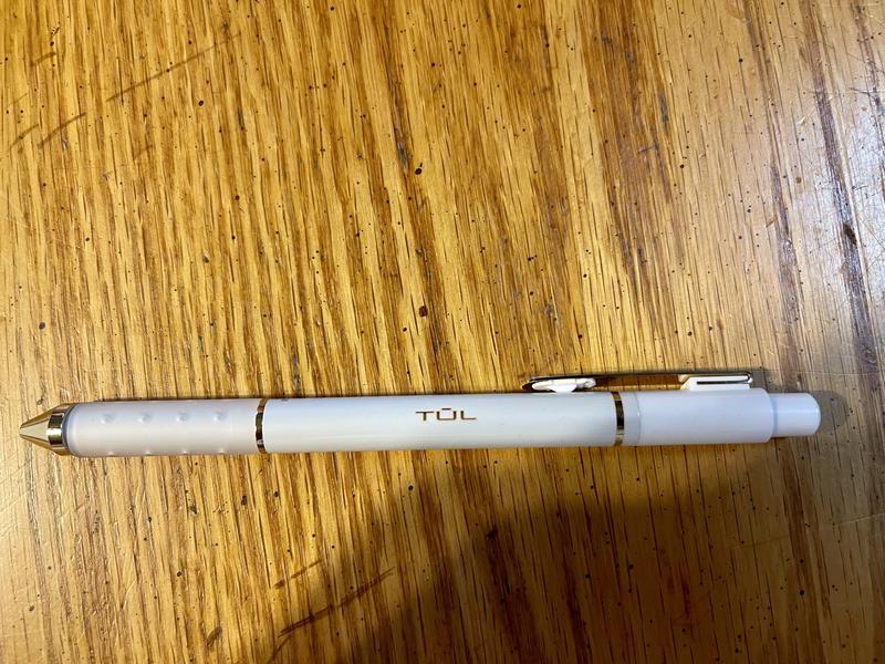 TUL Retractable Gel Pens, Mixed Metals, Medium Point, 0.7 Mm, Pearl White  Barrel, Blue Ink, Pack Of 4 Pens 4 ct