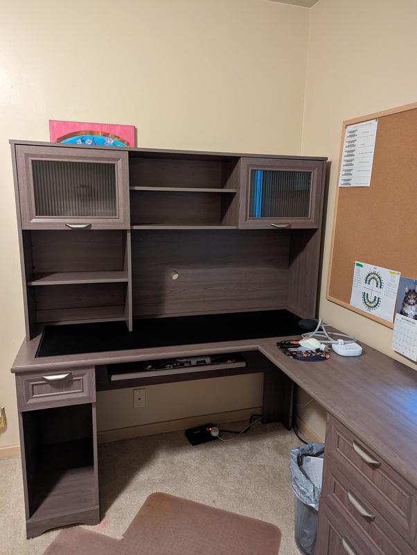 Realspace Magellan 58 W Hutch For CornerL Desk Classic Cherry Office