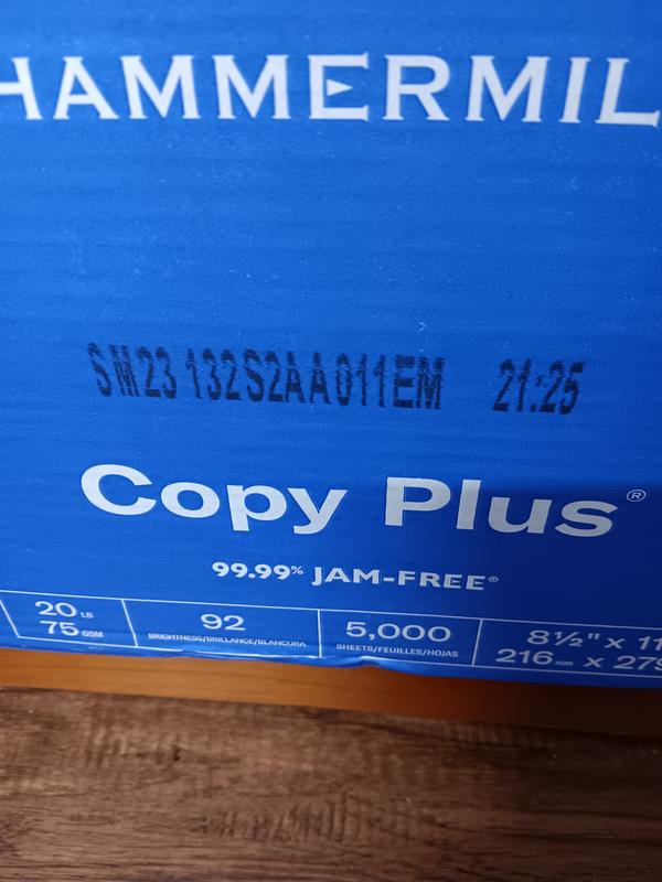 Hammermill Copy Plus 8.27 x 11.69 Copy Paper, 20 lbs., 92 Brightness, 500  Sheets/Ream (105500)
