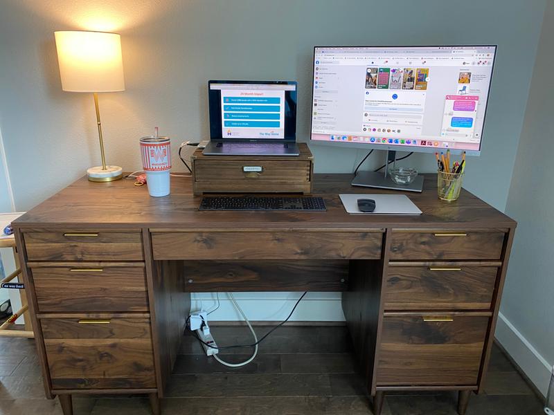 Sauder® Clifford Place 59W Mid-Century Executive Computer Desk, Grand  Walnut