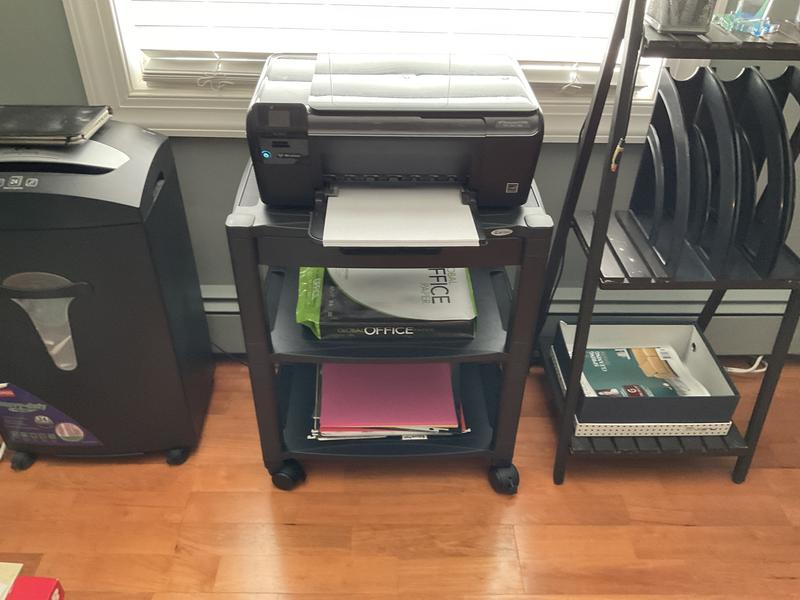 Extra Wide Mobile Printer / Fax Stand 3-Shelf Model : Kantek Inc.